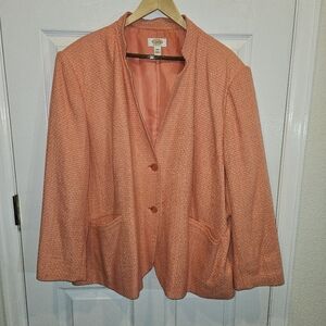 Talbots Womens Plus Size 24W Coral Blazer